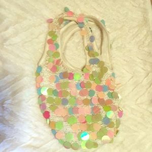 Cute little white knot sequin purse!